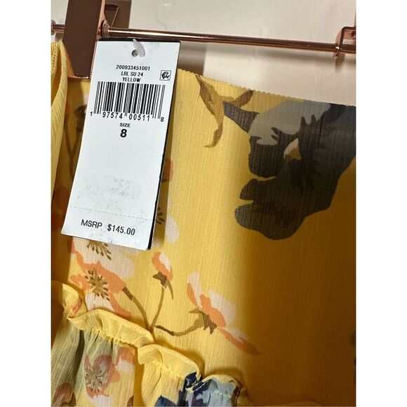 Ralph Lauren Yellow Floral Tiered Ruffle Skirt Size 8 New - Picture 4 of 6